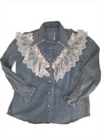 Rosalie Lace Denim Shirt - Image 3