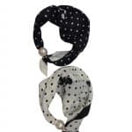 Elegant Printed Scarf with Pearl Detail