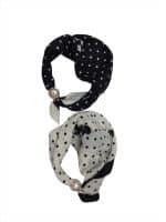 Elegant Printed Scarf with Pearl Detail