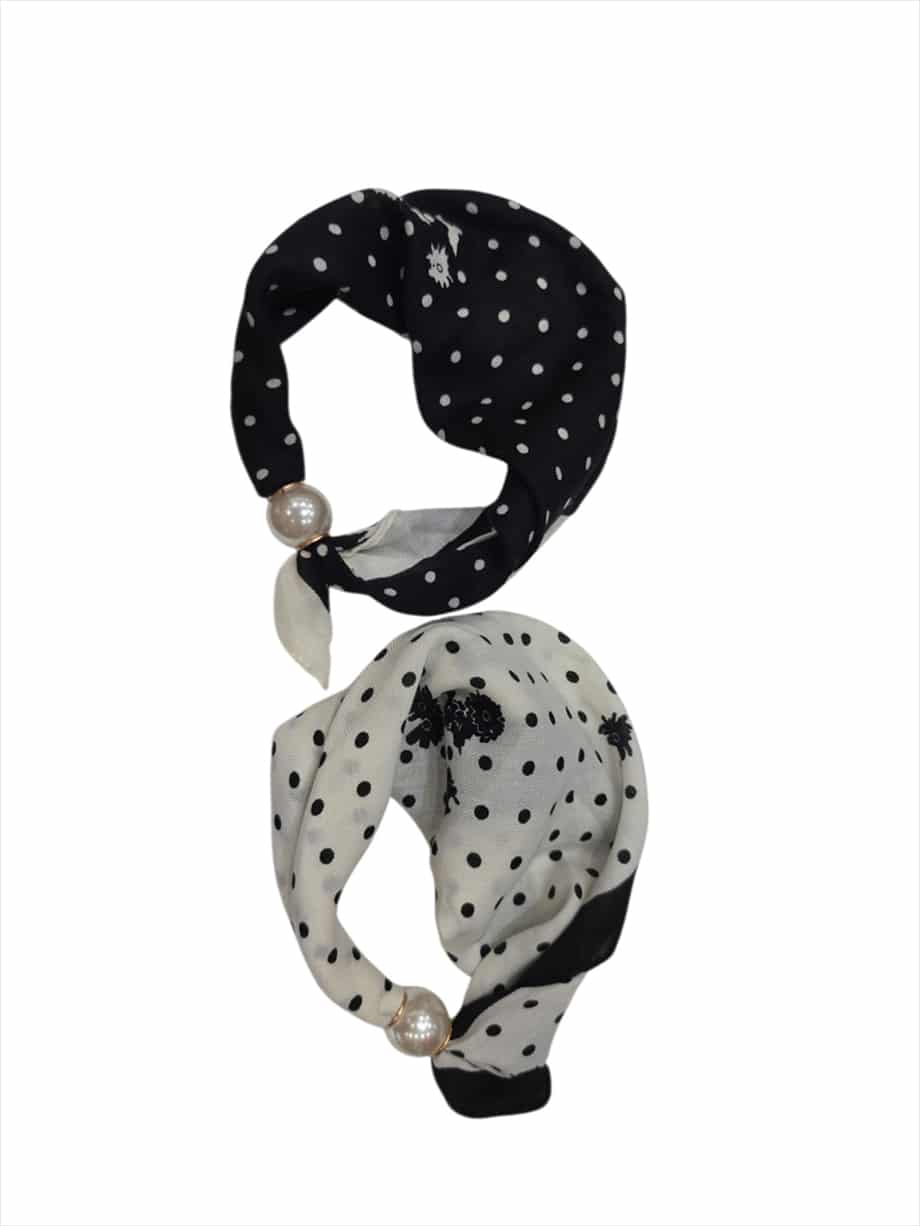 581241.jpg Elegant Printed Scarf with Pearl Detail - Image 1