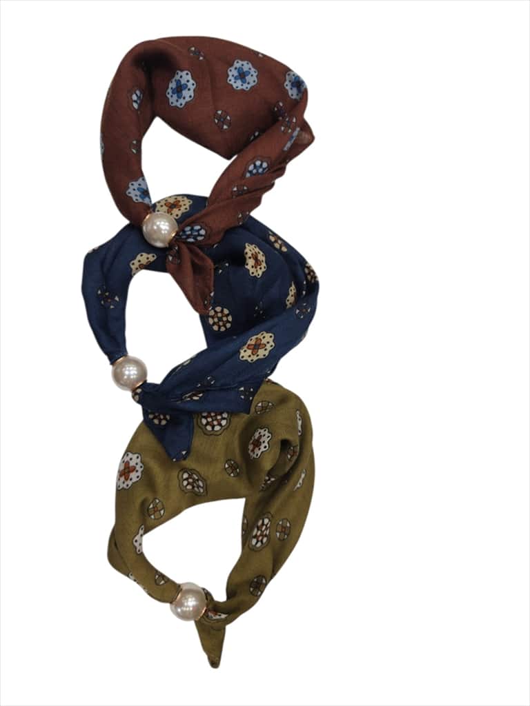 581244.jpg Elegant Printed Scarf with Pearl Detail - Image 1