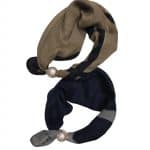 Elegant Printed Scarf with Pearl Detail