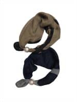 Elegant Printed Scarf with Pearl Detail - Image 2