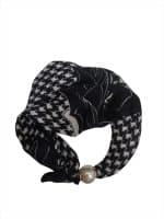 Elegant Printed Scarf with Pearl Detail