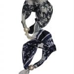Elegant Printed Scarf with Pearl Detail