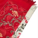 Scarlet Garden Floral Embroidered Scarf