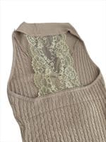 Soft Taupe Lace Knit Vest - Image 4