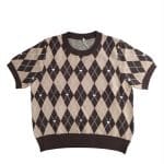 Sweetheart Argyle Knit Top