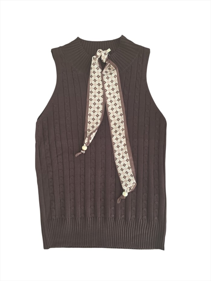 HW69609.jpg Vintage Academia Knit Vest - Image 1