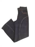 Rhinestone Detail Wide-Leg Jeans
