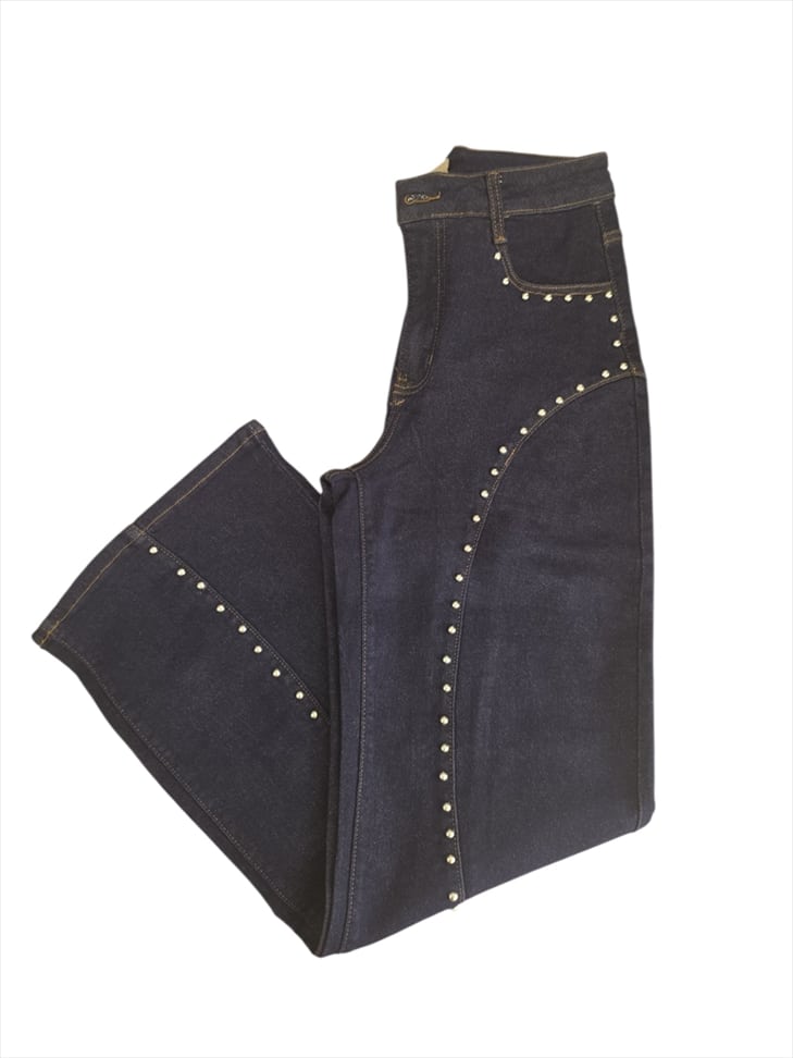 MG7832.jpg Rhinestone Detail Wide-Leg Jeans - Image 1