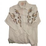 Floral Embroidered Oversized White Shirt