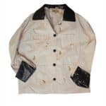 Embellished Utility Jacket with Faux Leather Contrast Details