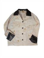 Embellished Utility Jacket with Faux Leather Contrast Details
