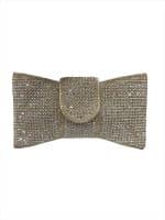 Bella Bow Crystal Embellished Evening Clutch Bag