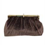 Opal Grace Pleated Velvet Frame Clutch