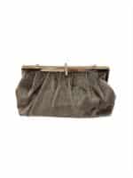 Opal Grace Pleated Velvet Frame Clutch - Image 3