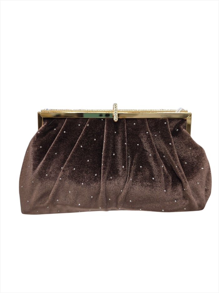 A-2755.jpg Opal Grace Pleated Velvet Frame Clutch - Image 1