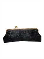 The Monroe Glossy Croc Print Frame Clutch - Image 2