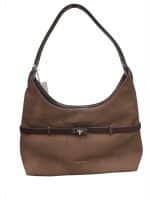 Curved Shoulder Bag with Slim Belt Accent - Image 4