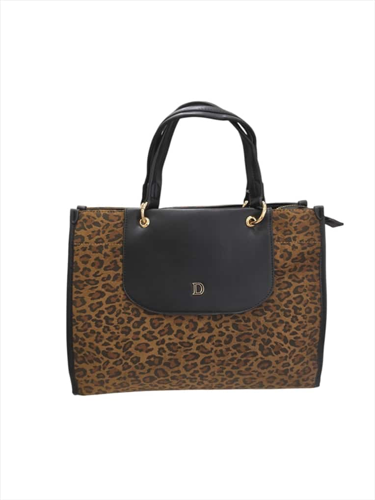 DHJ109.jpg Zaria Luxe Leopard Print Top Handle Bag - Image 1