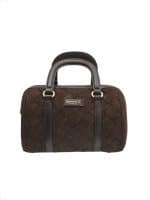 Vittoria Luxe Chocolate Woven Top Handle Bag