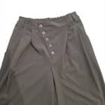 High-Waisted Wide Leg Trousers with Asymmetric Button Detail
