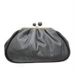 Elegant Pleated Clutch Bag with Gold Frame