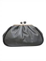 Elegant Pleated Clutch Bag with Gold Frame
