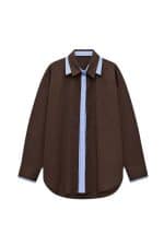 Oversized Contrast Stripe Detail Shirt - Image 2