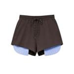 Layered Contrast Stripe Drawstring Shorts