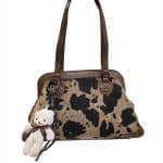 Teddy Love Animal Print Shoulder Bag with Bear Charm