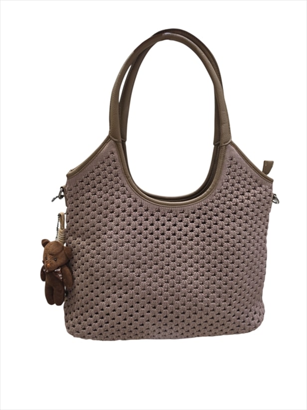 MC946.jpg Cozy Muse Textured Knit Tote Bag - Image 1