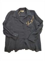 Floral Embroidered Pocket Relaxed Fit Shirt - Image 3