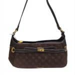 Vintage Chic Suede-Effect Handbag with Gold Clasp