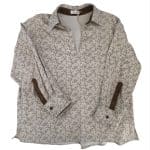Vintage Ditsy Floral Print Blouse with Contrast Trim
