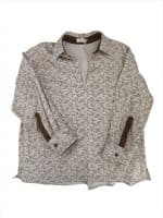 Vintage Ditsy Floral Print Blouse with Contrast Trim - Image 2