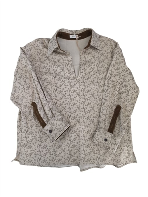 SMD7523.jpg Vintage Ditsy Floral Print Blouse with Contrast Trim - Image 1